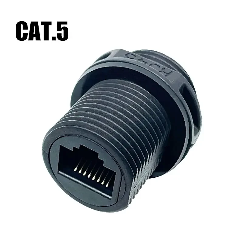 Conector de rede à prova d'água rj45 8p8c direto através da tomada de rede 1.5a 125v rj45 conectores de rede de comunicação de dados ip68