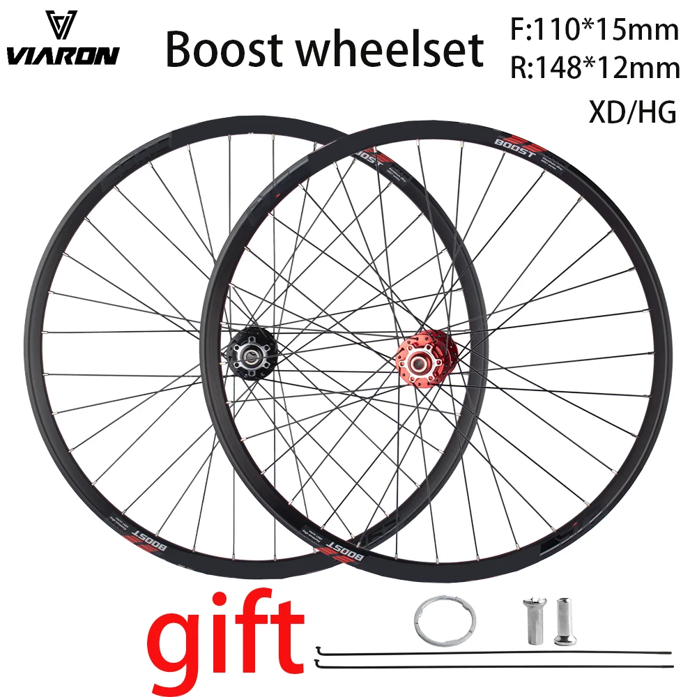 

Viaron Mtb 29 Boost Tubeless Bicycle Wheel Set HG/XD Thru Axle Hub 110*15 148*12MM 32H Spoke 6 Pawls Tubeless 29er Wheelset