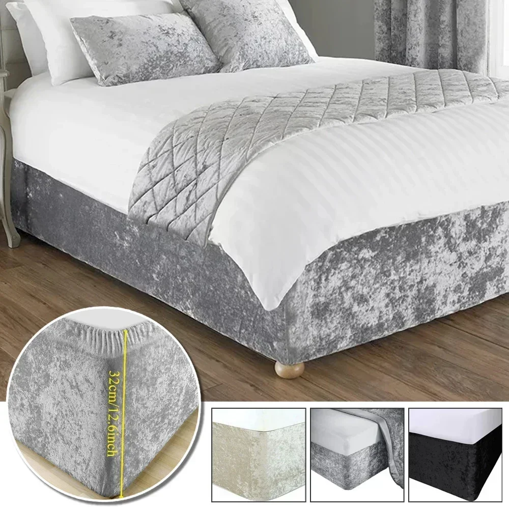 1PC Extra Deep Ingenious Box Spring Cover Jersey Knit & Stretchy Wrap Around 4 Sides Bed Skirt-Fit for Twin/Full/Queen/King Bed