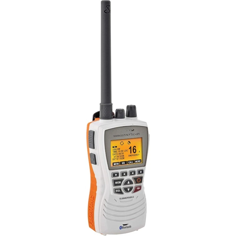 

Портативное плавающее УКВ-радио 6 Вт, GPS, Bluetooth, погружной, микрофон с шумоподавлением, ЖК-дисплей с подсветкой