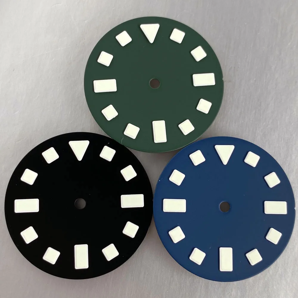 

Black Green Blue Watch Dial Lume 29mm Fit NH35 NH36 NH38 PT5000 Miyota 8215 for Tactical Frog Diver Mens Watch Part Accessories