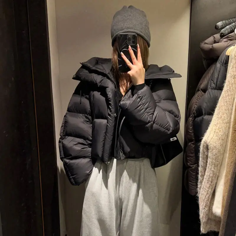 

Новая куртка-пуховик для девочек, куртка на хлопковой подкладке, пуховик, утепленная куртка-пуховик, сохраняющие тепло, короткие топы, женское модное зимнее пальто