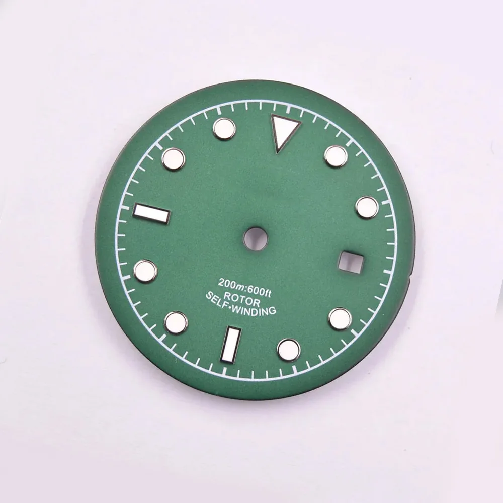 NEW 33.5mm Sterile Luminous Watch dial Fits ETA2836 Miyota 8215 8205 DG2813 Movement Green/Blue/Black Dial