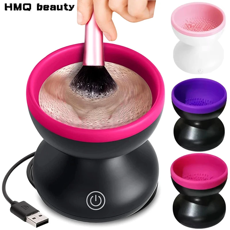 Makeup Brush Cleaner Machine Electric Silicone Cosmetic Brush Cleaner Tool Deep Cleaning Box Makeup Brushes Cleaning Artifact