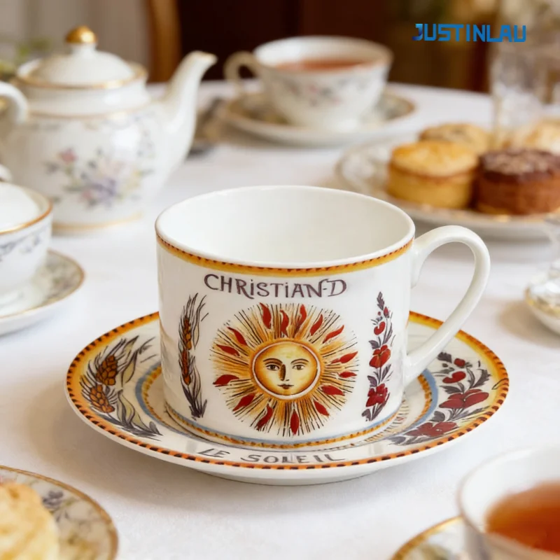 

Кофейные чашки и блюдца JUSTINLAU из европейской керамики, кружка для молока, чашка для эспрессо, домашний набор для послеобеденного чая, костяной фарфор, подарочная упаковка