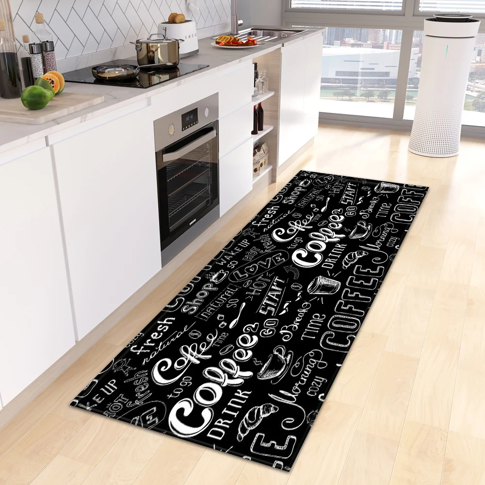 Coffee Kitchen Rug Hallway Entrance Doormat Home Living Room Bedroom Floor Decor Carpet Balcony Bathroom Door Anti-Slip Foot Mat