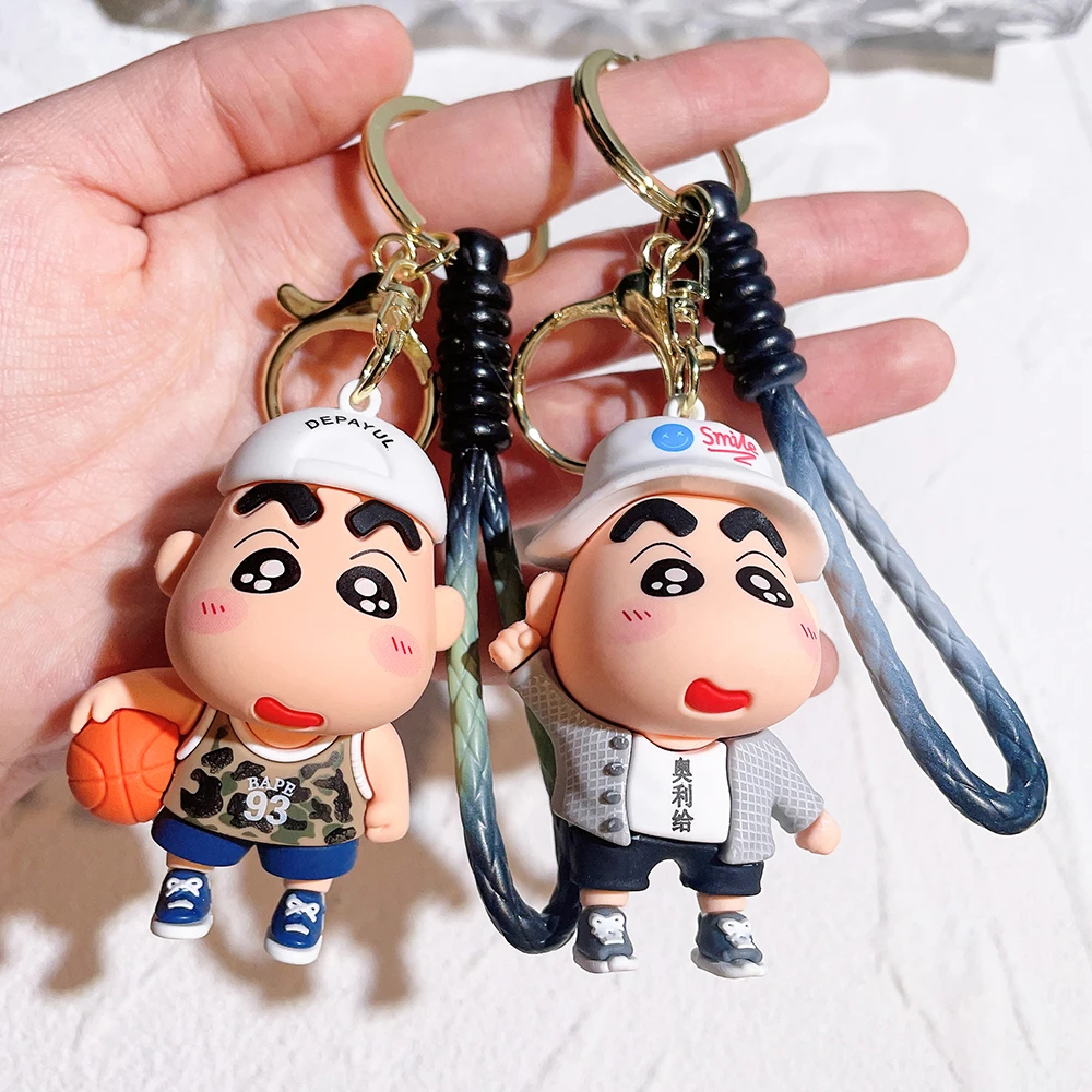 Japanese Anime Crayon Xiaoxin Keychain Creative Cute Key Pendant Popular Alloy Keychain Student Backpack Accessories Female Gift