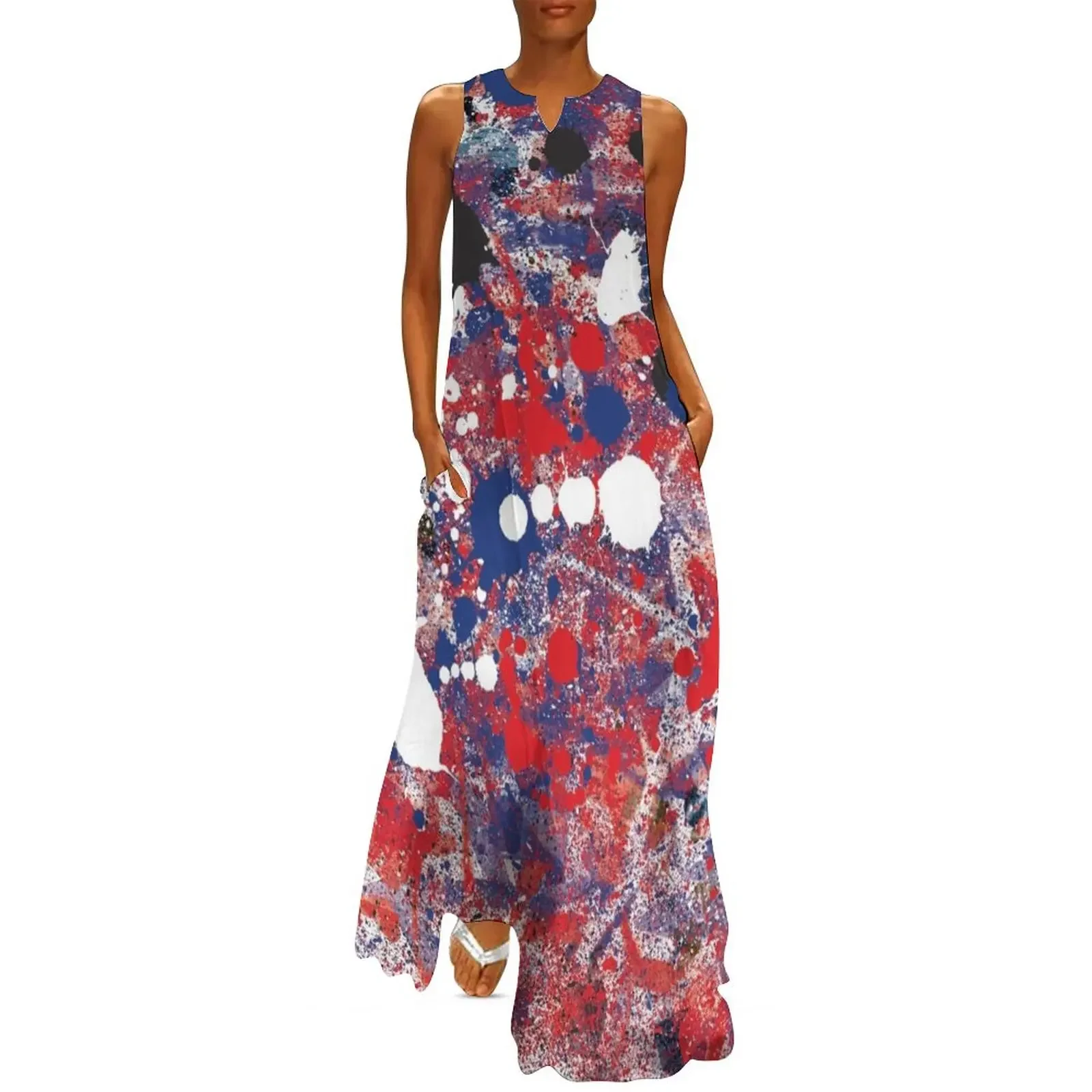 

Brit Splat - Original British Work Limited Edition Designs Long Dress Women's dress Dress