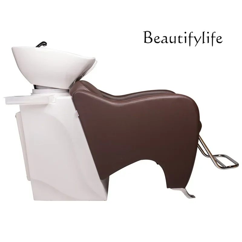 سرير شامبو من MM QBarber Shop، سرير نصف مستلق لصالون الشعر، سرير دافق خاص لمتجر السبا، سرير شامبو لمتجر التجميل #3