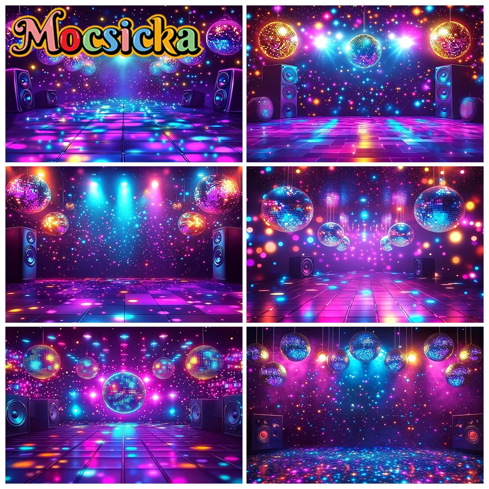 

Mocsicka Photography Background Child Shower Birthday Portrait Backdrops Colorful Lighting Stage Decorations Photo Studio Banner