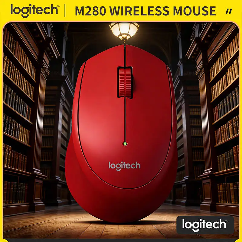 

Беспроводная эргономичная мышь Logitech M280, 2,4 ГГц, стабильное соединение, 1000 DPI, 18 месяцев автономной работы, для ноутбуков, офиса, Windows