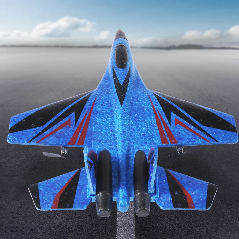 JIKEFUN Foam RC Jet samolot SU30 samolot 2.4G sterowanie radiowe szybowiec pilot myśliwiec szybowiec samolot zabawki dla chłopców dla dzieci