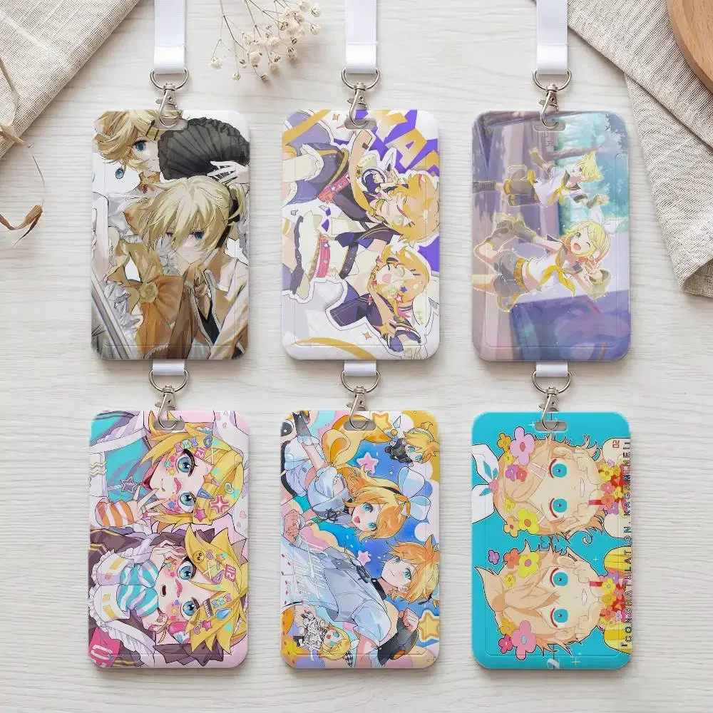Anime kagamine Rin Len Portable Lanyard ID Badge Holder