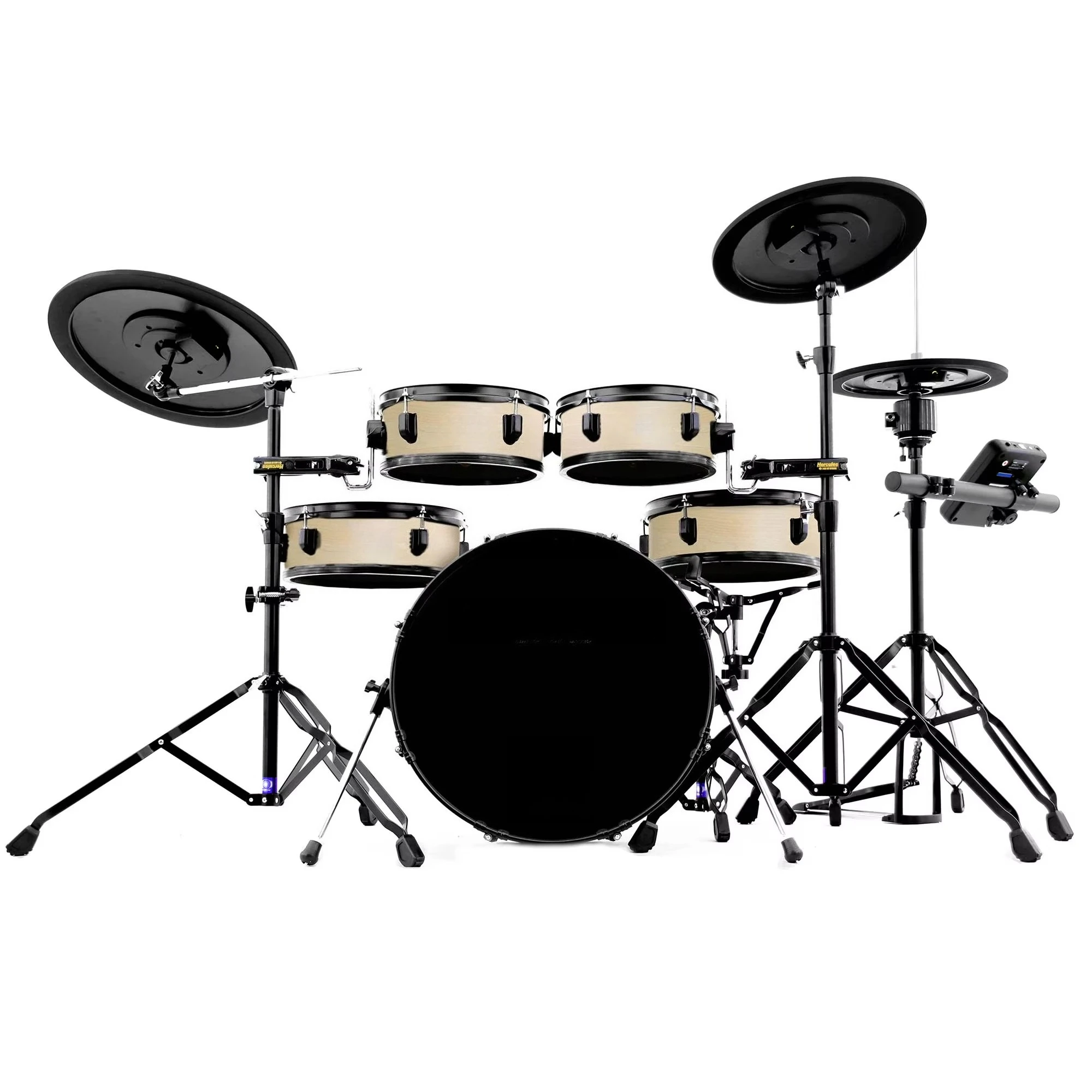 Plus Luxury Professional Electronic Drum Kit with Wooden/Rubber/Metal Construction and Acoustic Feeling