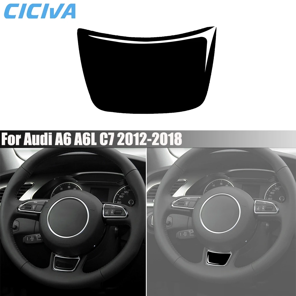 

Piano Black Car Accessories Driver Wheel Chin Panel Modified Interior Trim Cover Soft Sticker For Audi A6 A6L S6 C7 2012-2018