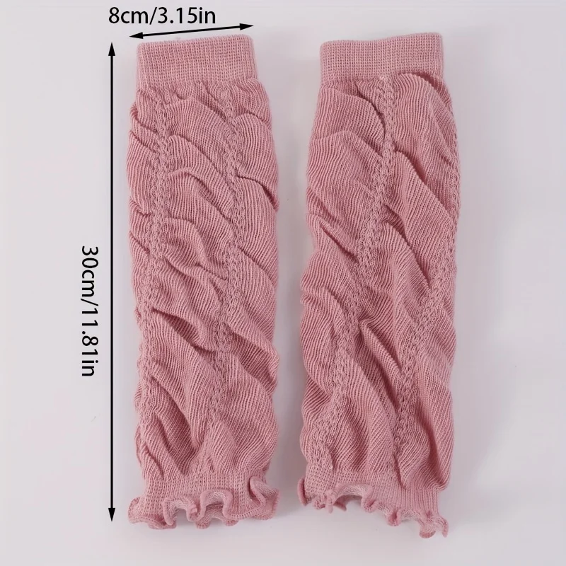 1 pair of pink, lightweight spring/summer knee-high socks with ruffled edges for infants and toddlers; fall-protection crawling