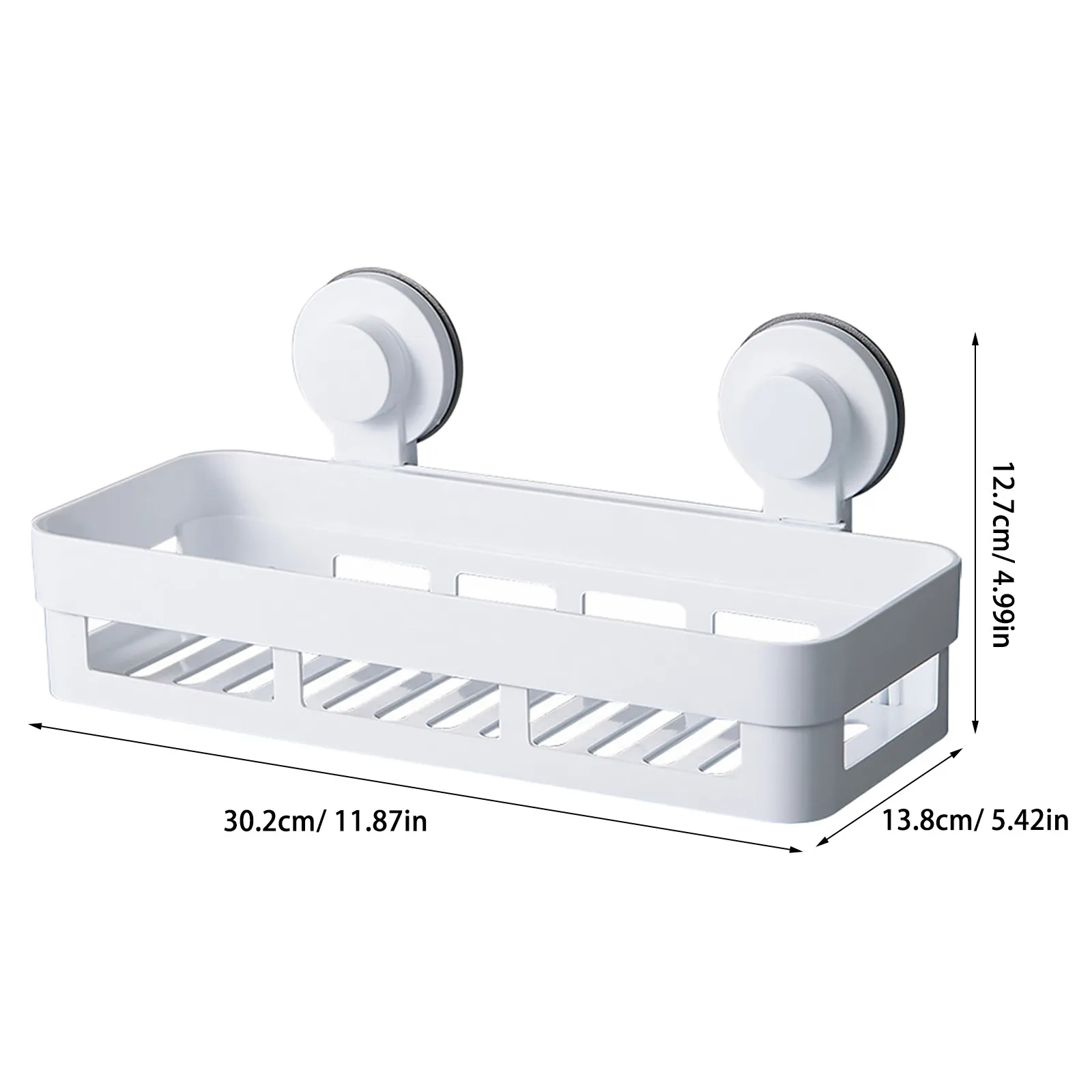 Bathroom Wall Storage Rack Plastic White Punch Free Hanging Shelf Organizer Shower Razor Toothbrush Storage Rack Smooth Texture