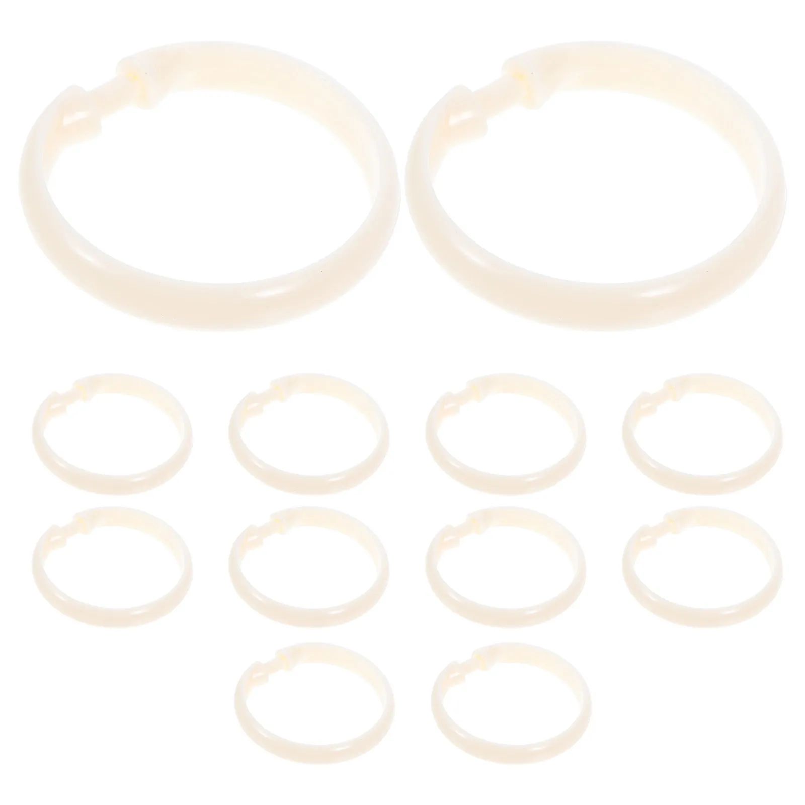 12Pcs Round Shower Curtain Hooks Plastic Round Shower Rings for Bathroom Decorative Hanging Curtain Accessories 50Mm Rod