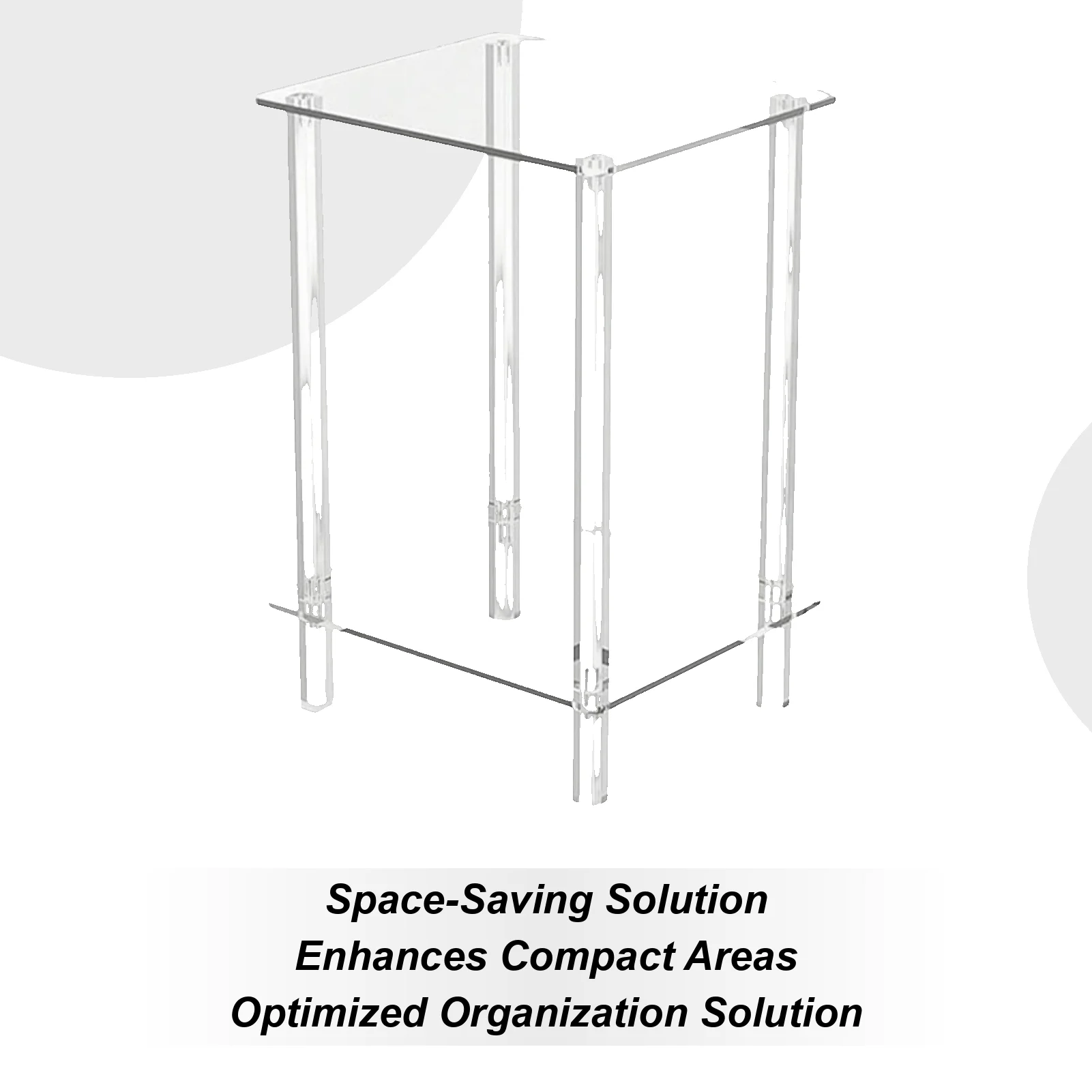 

Small Side Table Transparent Acrylic Tall End Tables For Small Spaces Space-Saving Storage Shelves For Dormitory Rental Hotel