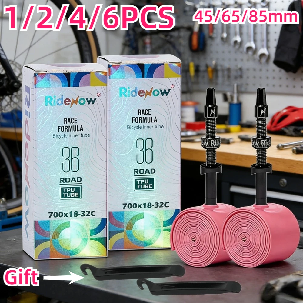 

1/2/4/6 шт. Внутренние камеры Ridenow TPU 700x18-32c с металлическим ниппелем Presta 45/65/85 мм со съемным сердечником, аксессуар для шин
