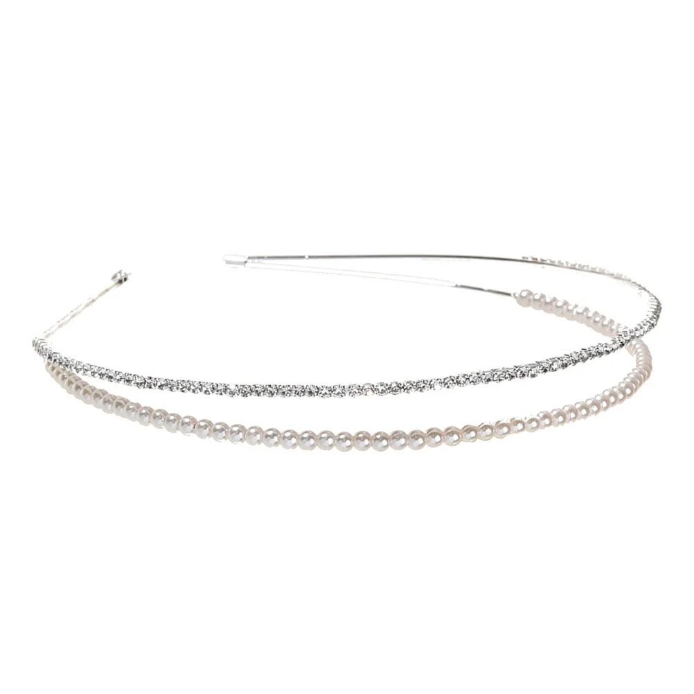 

1pc Pearl Headband Hair Accessories Girls Bridal Hoop Flowers Alloy Female Bride Durable Practical Wedding Party Banquet Dating