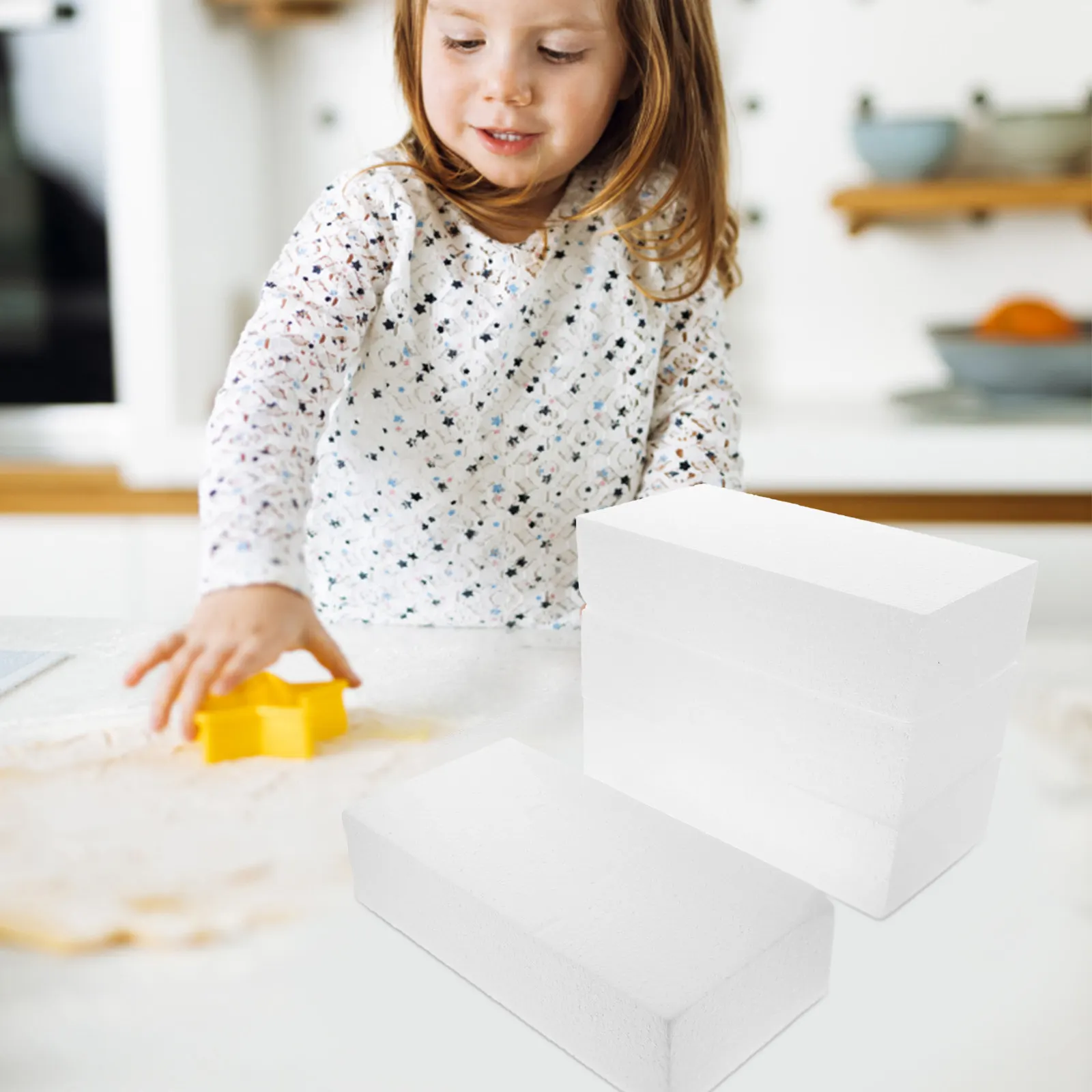 

Набор из 4 белых легких пенопластовых блоков для художественных проектов, поделок своими руками, школьных заданий, творческого моделирования, свадебных декораций