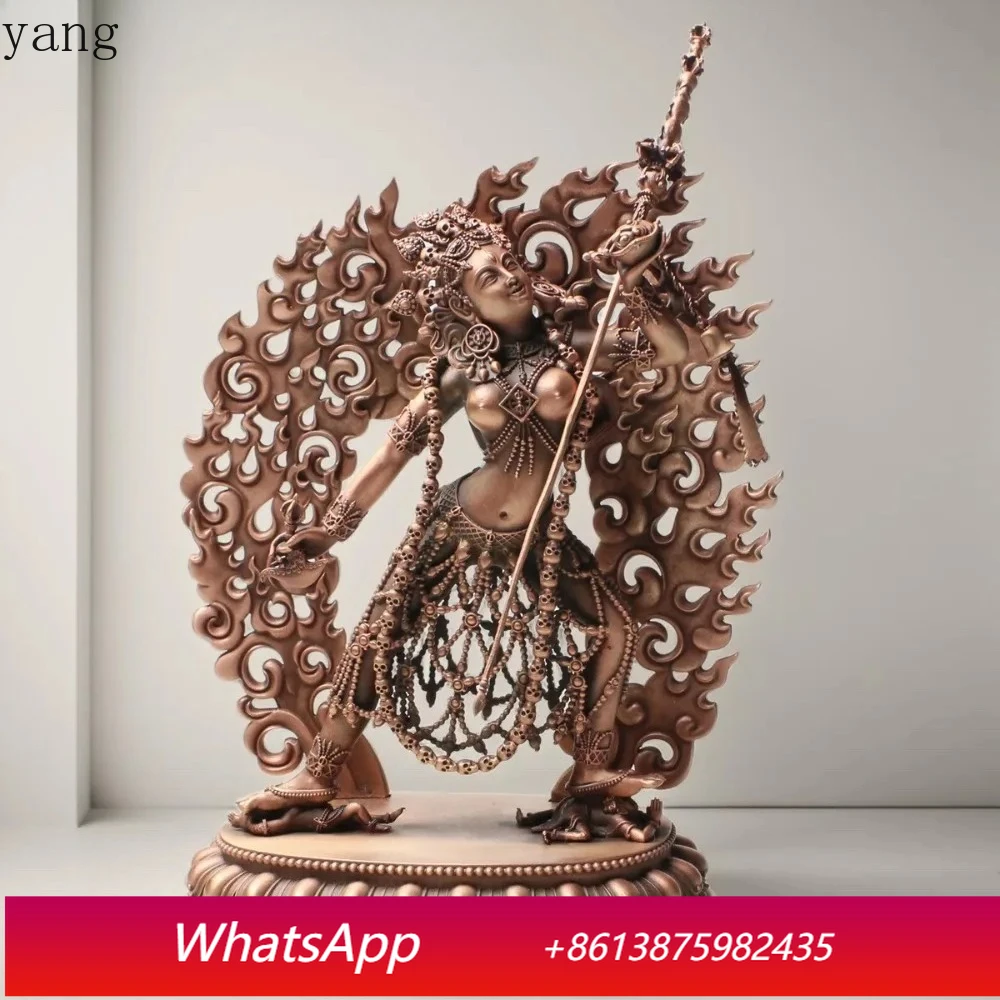 CX 15cm Exquisite Red copper Carving Naro Kachod Vajrayogini Buddha statue Tibet buddhism sculpture