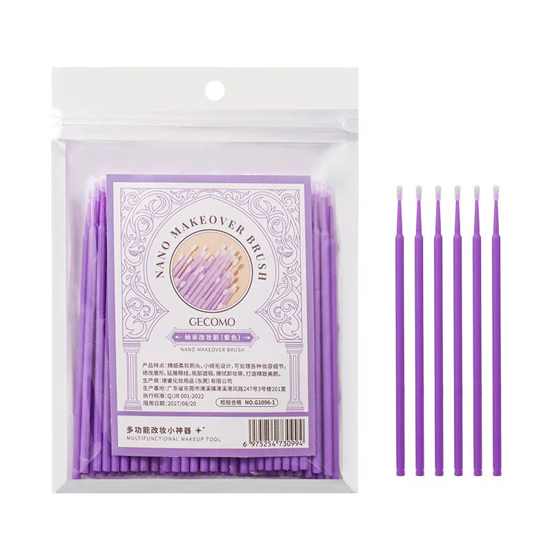 Eenmalig gebruik Gevlokt lippenborstel Make-upborstelset Professionele sanitaire applicator voor nauwkeurige make-up en opruiming Reizen Must Have