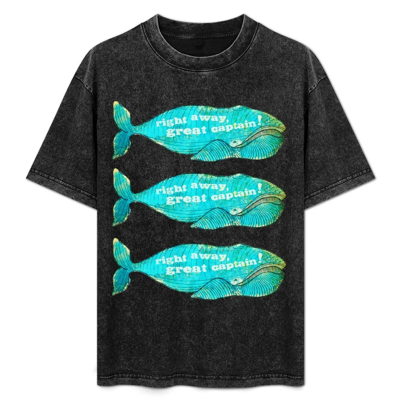 Right Away Great Captain! T-Shirt Minimalist Plain Crew Neck T-Shirt