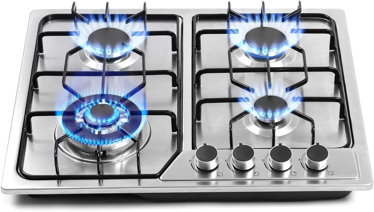 22″x20″ Built in Gas Cooktop 4 Burners Stainless Steel Stove with NG/LPG Conversion Kit Thermocouple Protection and Easy