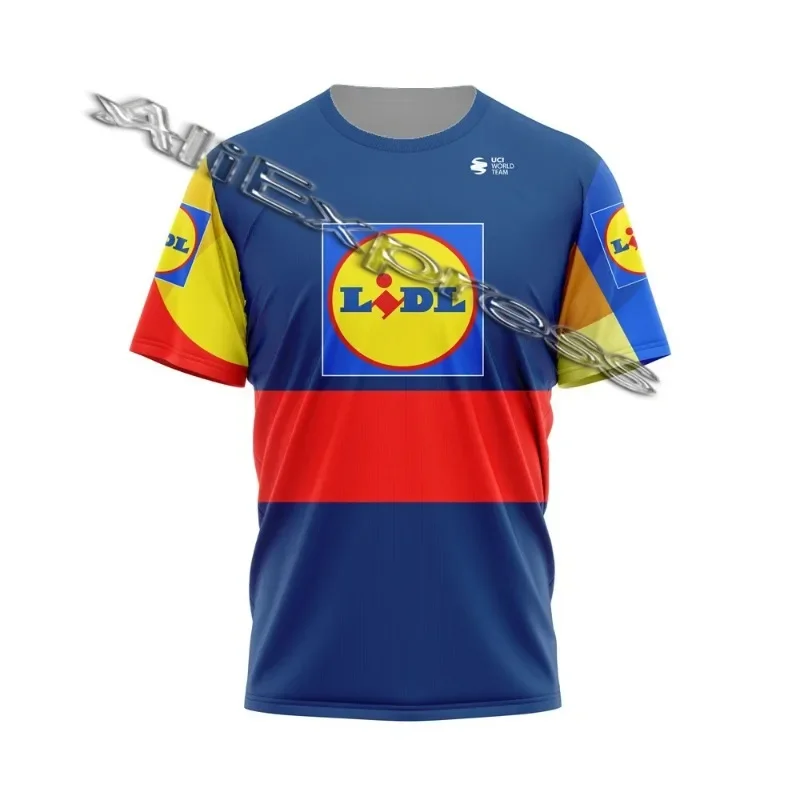 LIDL 2024 camiseta de ciclismo para hombre, ropa de competición para deportes al aire libre, nueva camiseta POLO de manga corta transpirable de verano para hombre