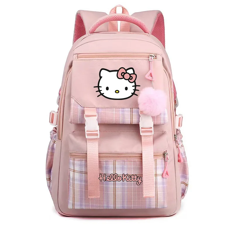 حقيبة ظهر Hellokitty Hello Kitty الجديدة للنساء يابانية لطيفة للمدرسة الابتدائية الإعدادية حقيبة مدرسية ذات سعة كبيرة