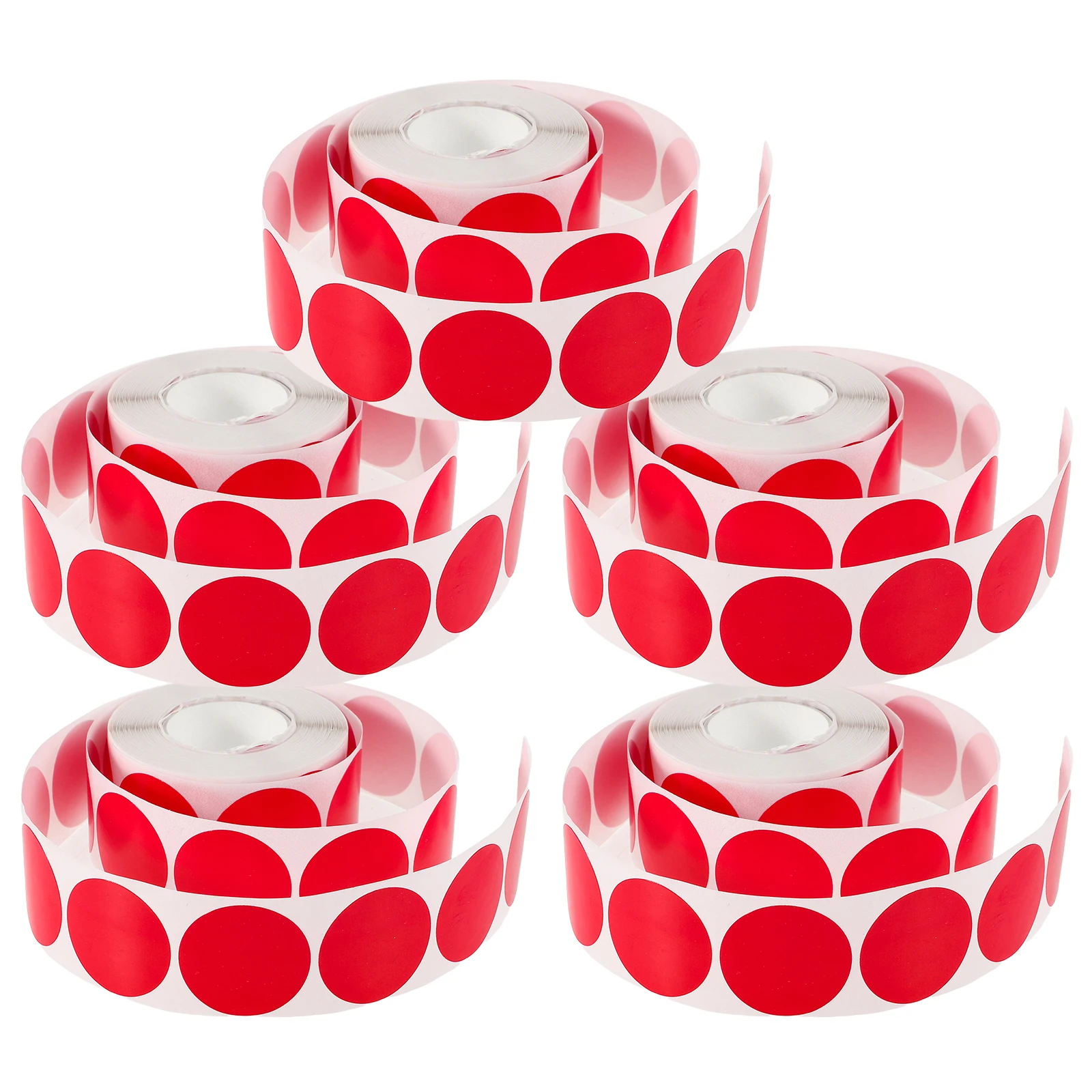 

5 Rolls 25Mm Blank Round Sticker Labels Strong Adhesive Smooth Writing For Handmade Crafts Bag Sealing Diy Office Home School