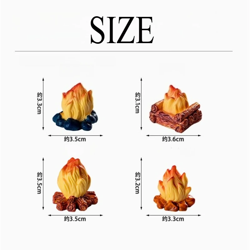 Fairy Garden Resin Bonfire Micro Landscape Decoration Dollhouse DIY Mini Figurines Artificial Craft Ornament Campfire Miniature - Image 6