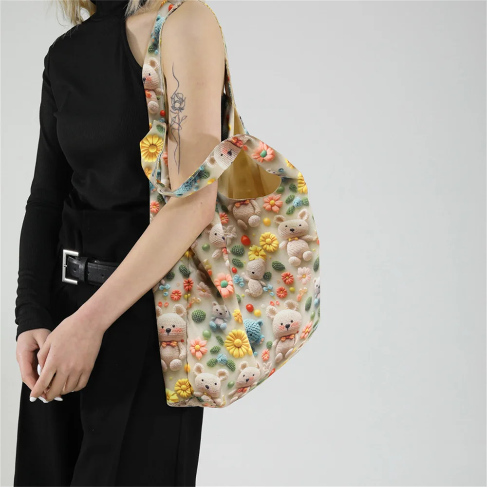 

Sweet Floral Shoulder Bag Women's Large Capacity Handbags Purse Female Hand Tote Bag Travel Shopper Bag 2025