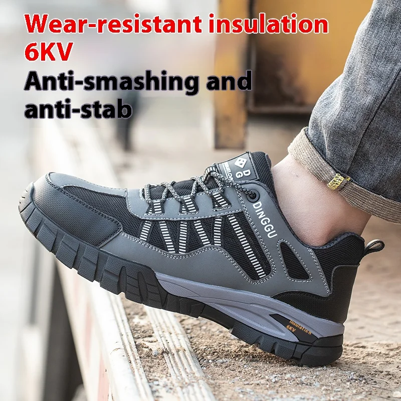 Neue Herren bequeme verschleiß feste Anti-Smash Anti-Pannen-Outdoor-Isolation schutz Sicherheits arbeits schuhe