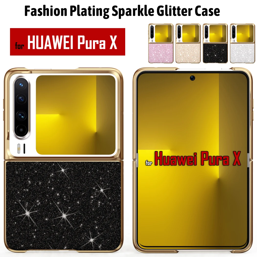

Plating Glitter Funda for Huawei Pura X Case Ultra Thin Shockproof Cover for Huawei Pura X Sparkle Phone Case