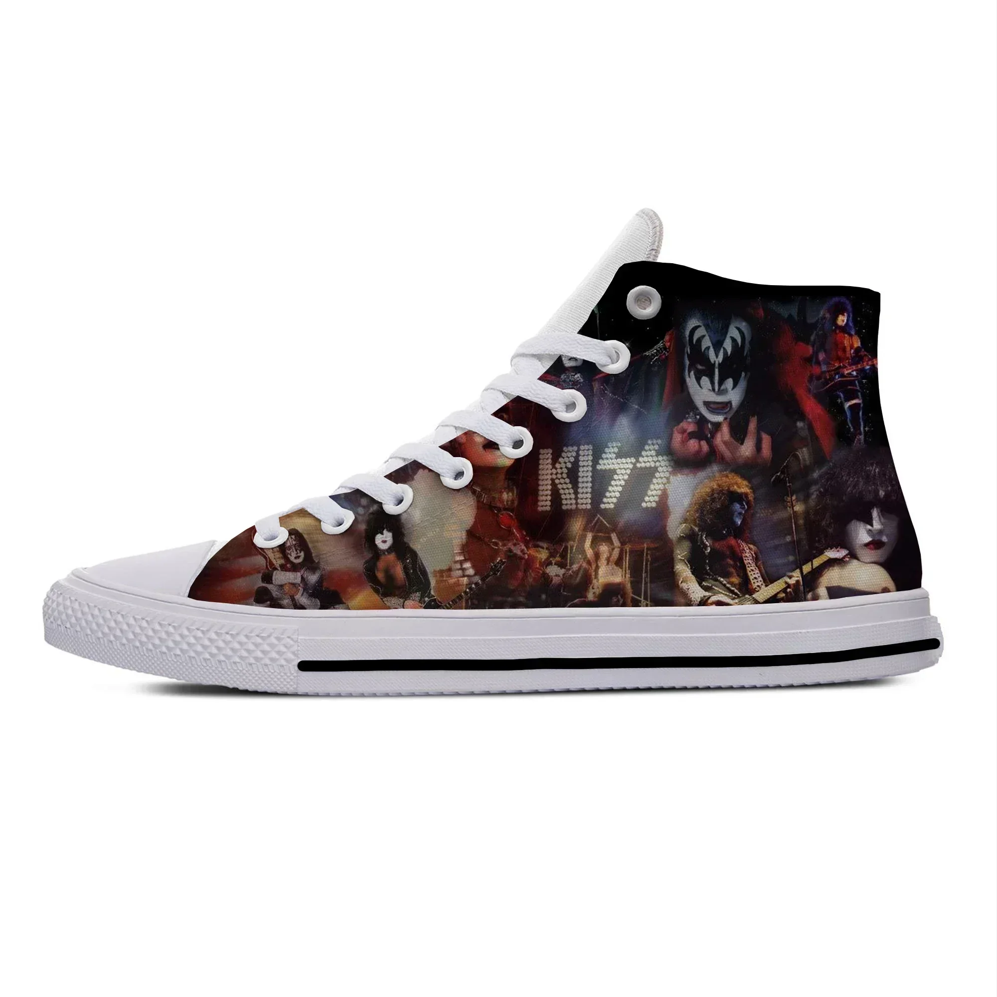 Hot Summer Rock Band Heavy Metal Kiss Cool Classic Fashion Casual Cloth Shoes High Top Men Women Sneakers Summer Board Shoes