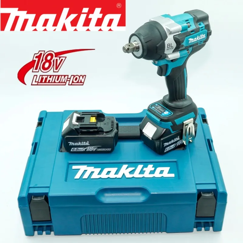 Verschleißfester DTW700 Makita 18V Akku-Schlagschrauber, 1000 Nm Drehmoment, ergonomischer Griff für den ganztägigen Dauerbetrieb in der Garage.