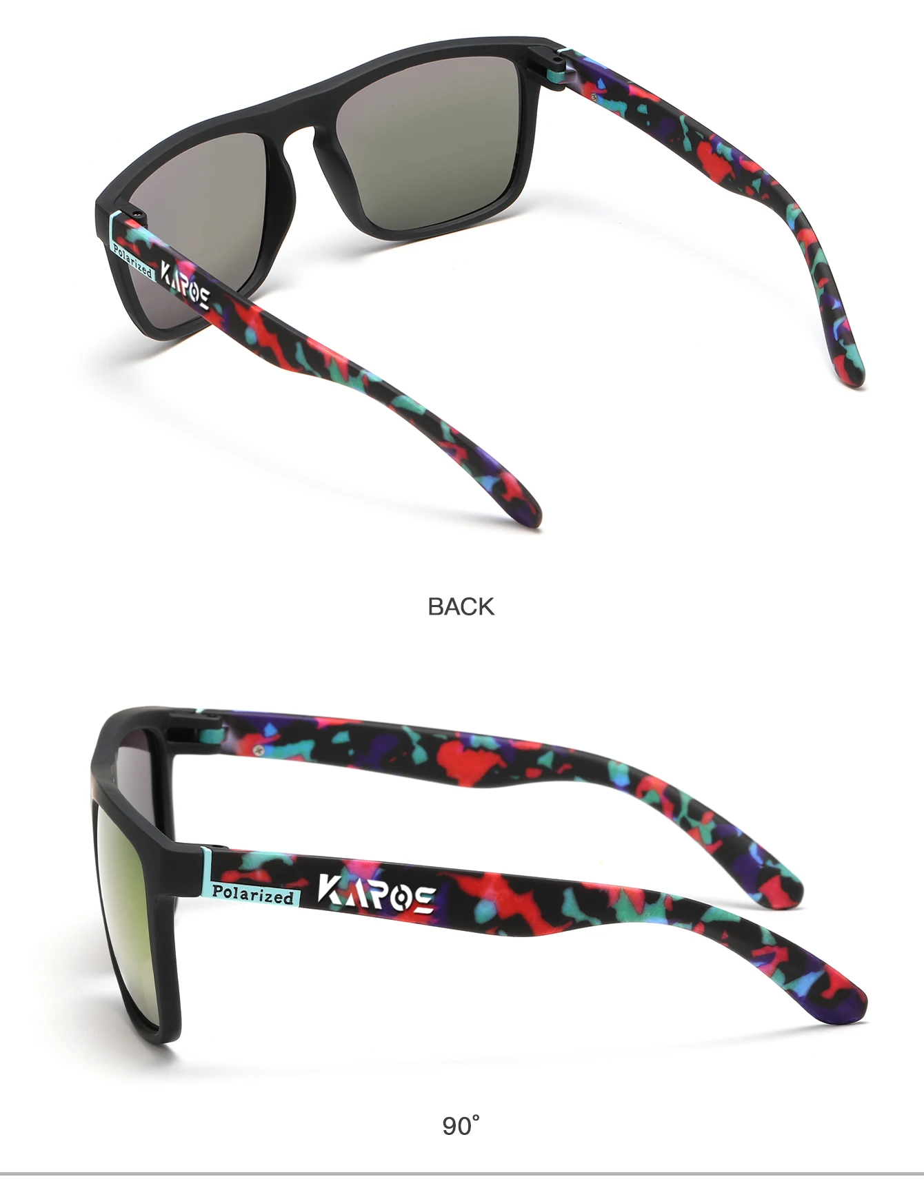 KAROS Polarisierte Sonnenbrille, Unisex, blendfreie Fahrbrille, Outdoor-Sport, Angeln, Radfahren, Reisen, Strand, UV400-Brille – Detail 15
