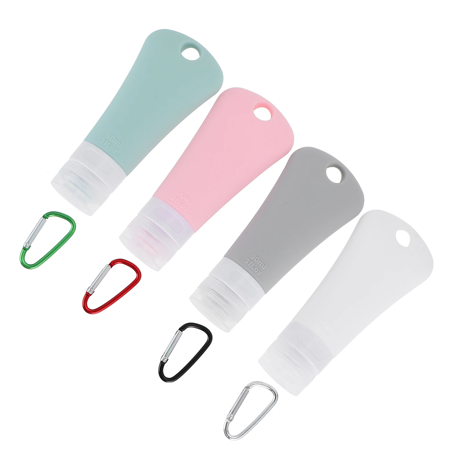 4Sets Silicone Travel Bottles Lightweight Sealing Portable Containers for Shampoo Conditioner Soap Gel Easy Carry Squeeze