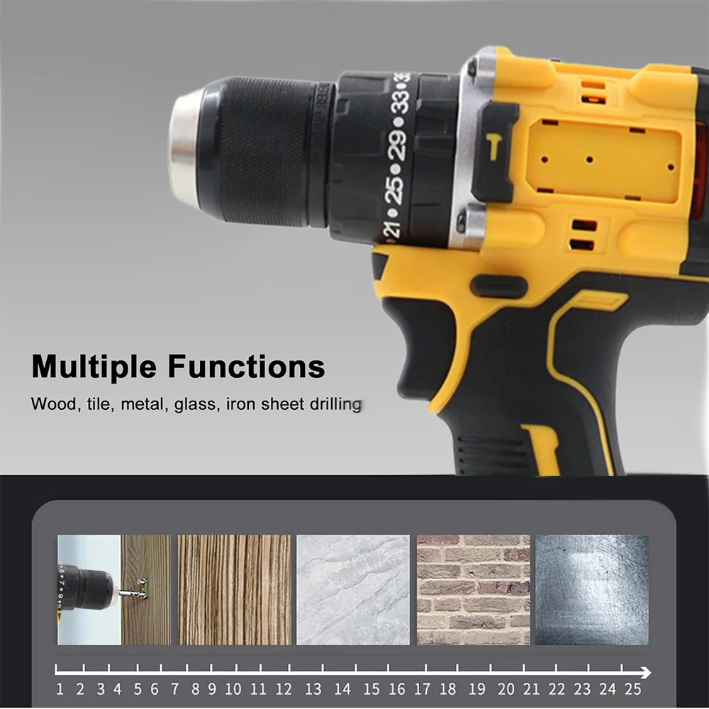 

For DEWALT 18V-21V Power Tools Brushless Impact Drill Cordless Electric Screwdriver Multi-Function Hand Drill Electric Tool