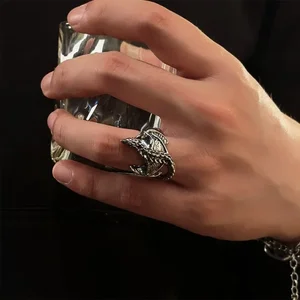 Yüzükler, ejderha, punk, gotik, kanatlar, pterossauro, açık ayarlanabilir yüzükler vintage, aksesuarlar, takı ve hediyeler En iyi 12 satış, kendisi bir o-ring no. 4