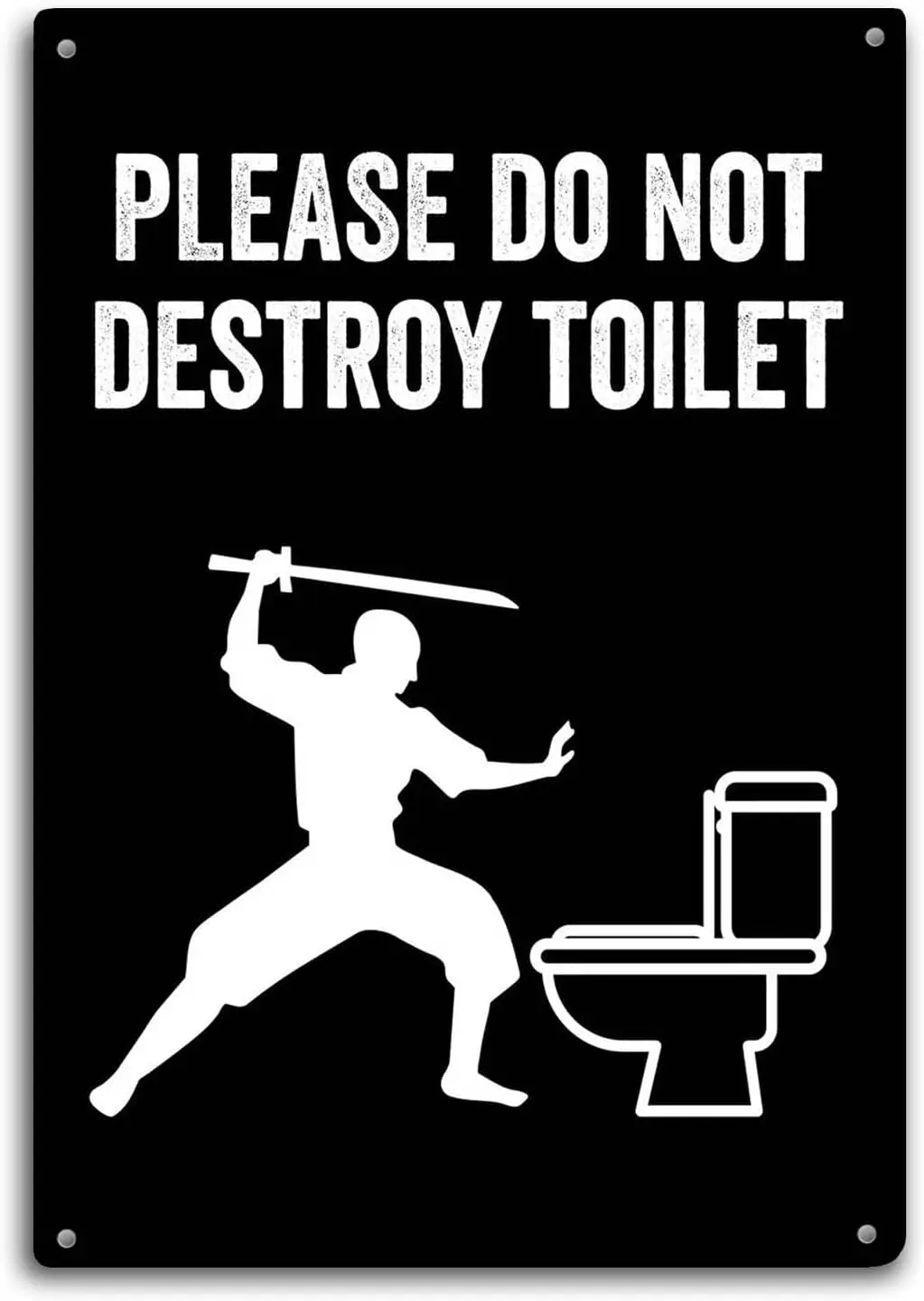 Do Not Destroy Toilet Tin Sign Decor Bathroom Wall Art Metal Poster Kitchen Garden Garage Indoor Outdoor Window Decorate 8 X 12