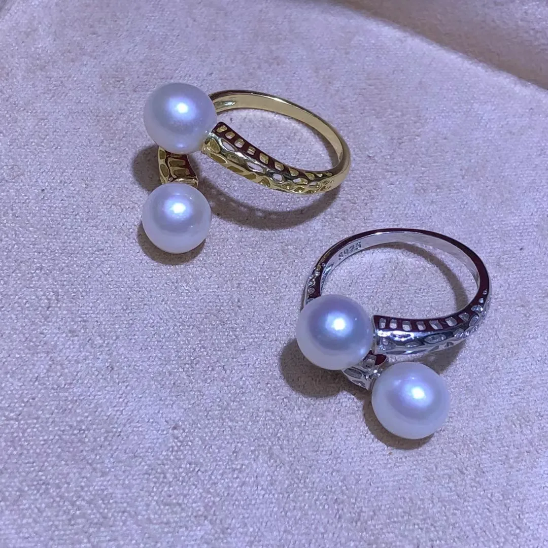 

Регулируемое кольцо из стерлингового серебра S925, фурнитура, крепления, аксессуары, детали, фитинги для жемчуга 7-8 мм, 5 шт./лот