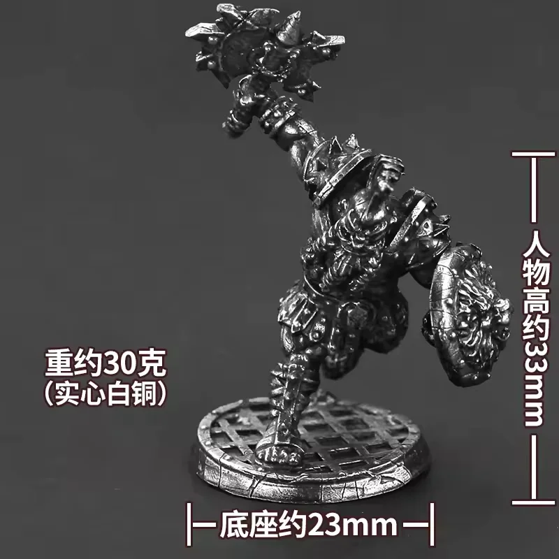 Mythic Dwarf Warrior Metal Action Figures - Cupronickel Model for Board Game & Desktop Decor, Ideal Birthday Gift for Boys