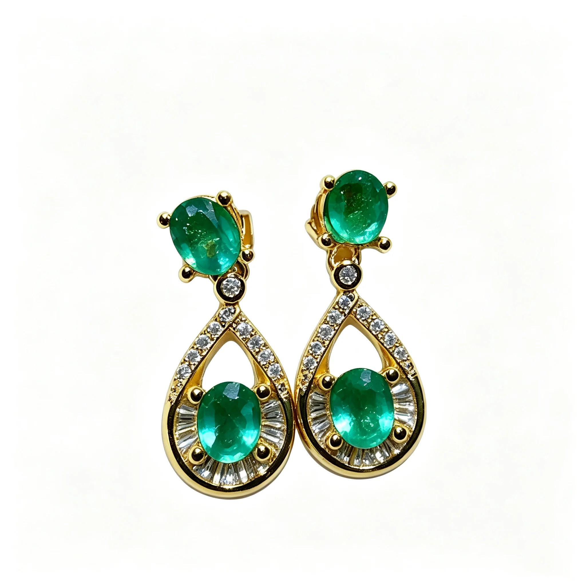 

Designer Design Delicate Natural Emerald Earring S925 Pure Silver Fashion Jewelry Luminous Green Gemstone Trendy Gift
