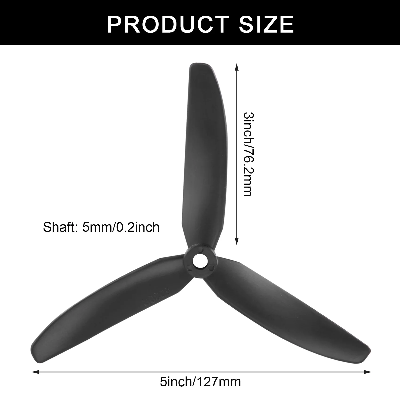 1 pair 5030 3-Blades Direct Drive Propeller Prop CW/CCW for RC Airplane Aircraft (Black)