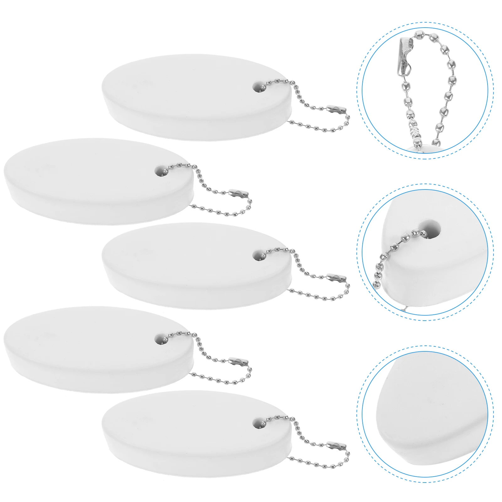 5 قطعة سلاسل المفاتيح العائمة اللون مشرق البيضاوي لوح التزلج تصميم بولي سبائك الألومنيوم دائم الرياضات المائية حلقات المفاتيح القوارب الصيد #6