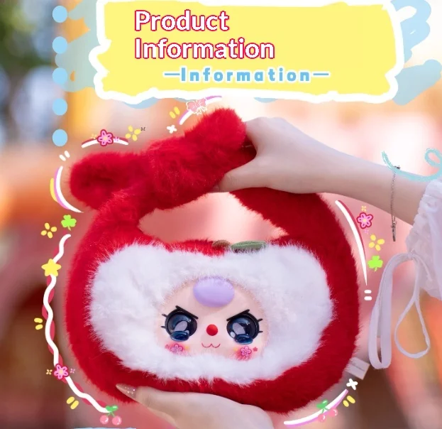 

100% Official Babythree Baby Fruit Handbag Series Blind Box Cute Doll Plush Shoulder Bag Surprise Box For Girl Christmas Gift